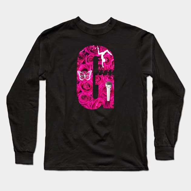 Alphabet Letter G Pink Rose Slime Gift Long Sleeve T-Shirt by Dara4uall